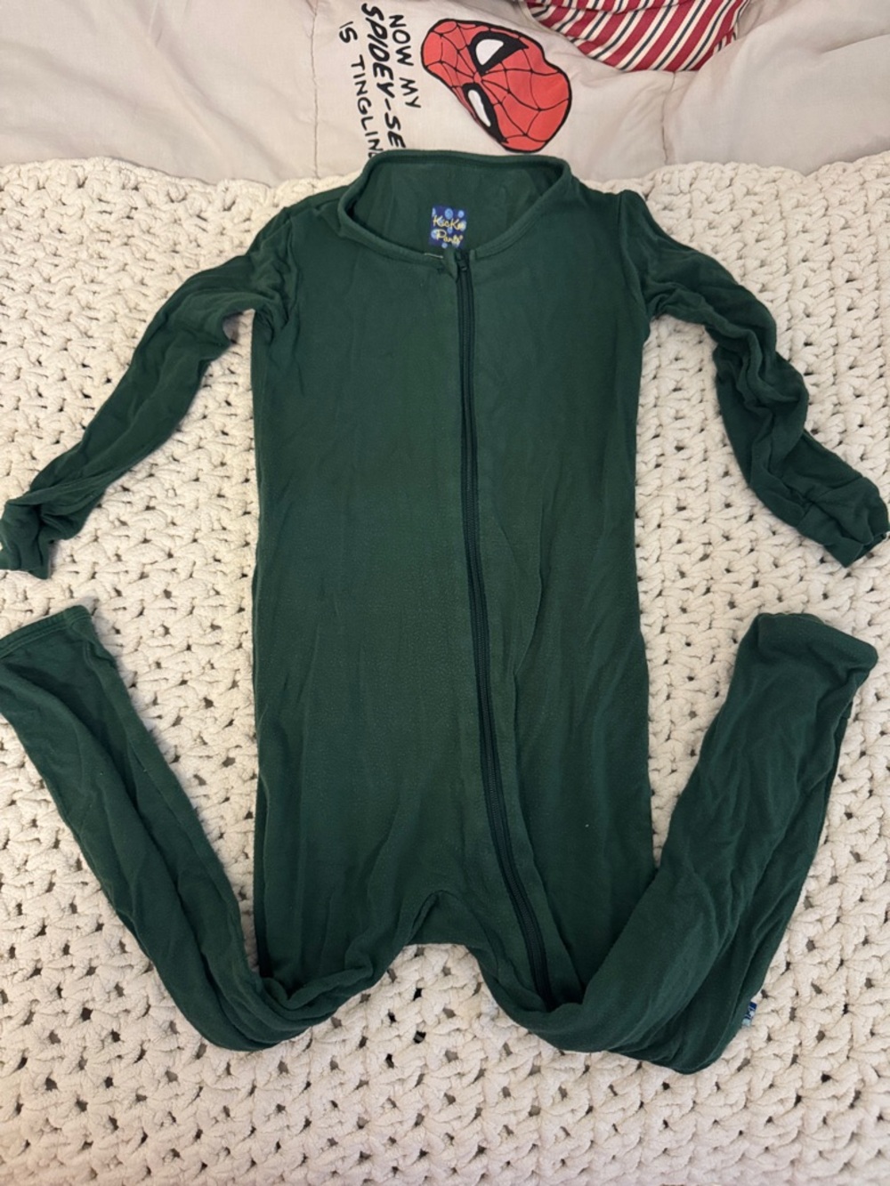 Kickee Pants Dark Green Zip One-Piece Pajama